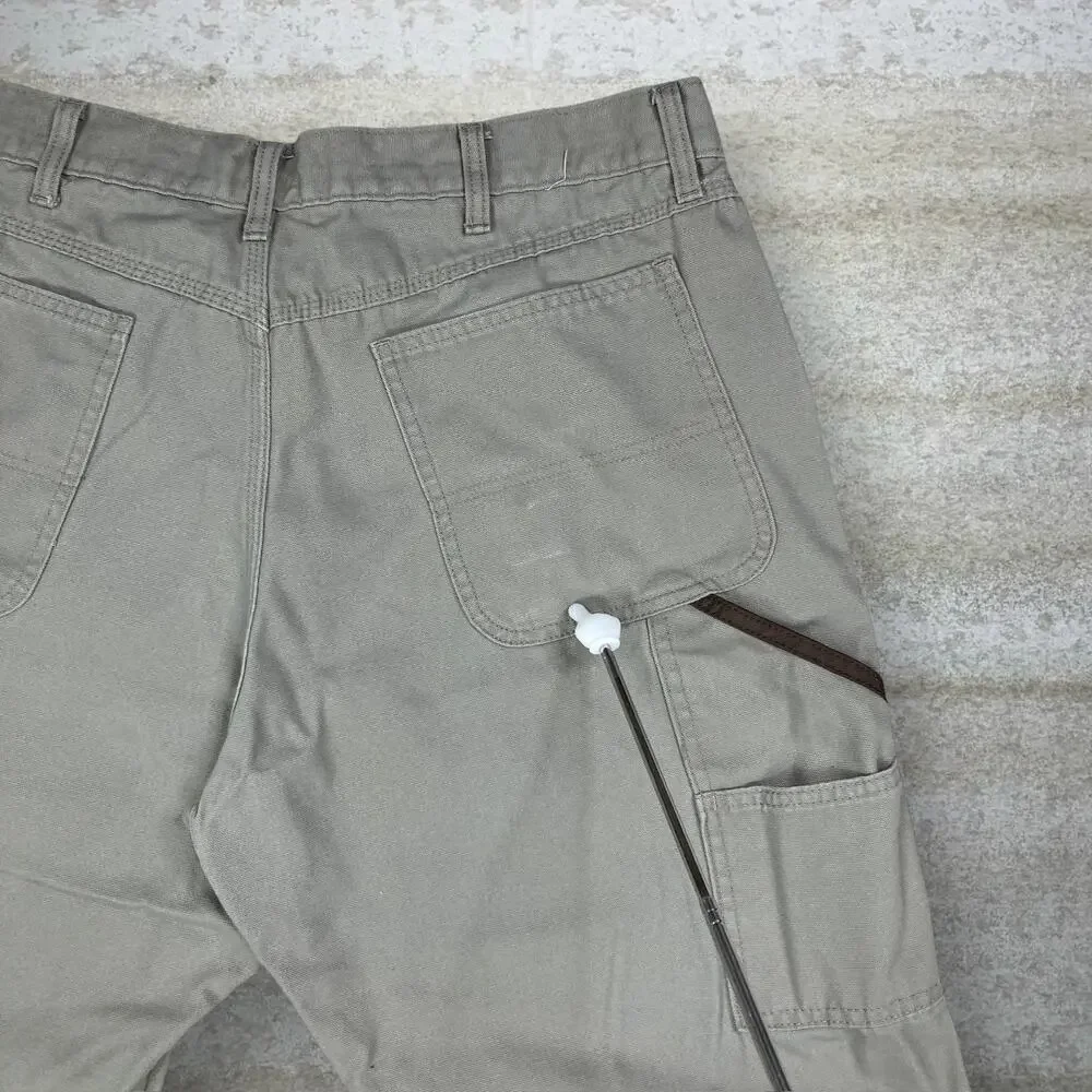 Vintage 90s Wrangler Carpenter Pants 36x30 Baggy Wide Leg Tan Canvas Painters - Picture 5 of 5